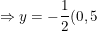 \small \Rightarrow y=-\frac{1}{2}(0,5)+3=-0,25+3=2,75